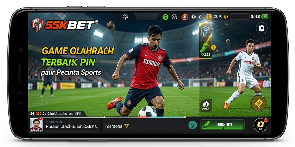 Screenshot permainan <strong>55KBET</strong> menampilkan aksi seru dalam olahraga.