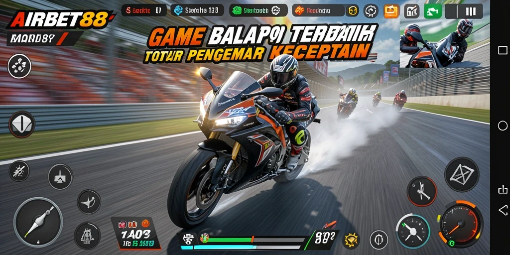 Tangkapan layar utama AIRBET88 menampilkan aksi balapan motor yang mendebarkan.