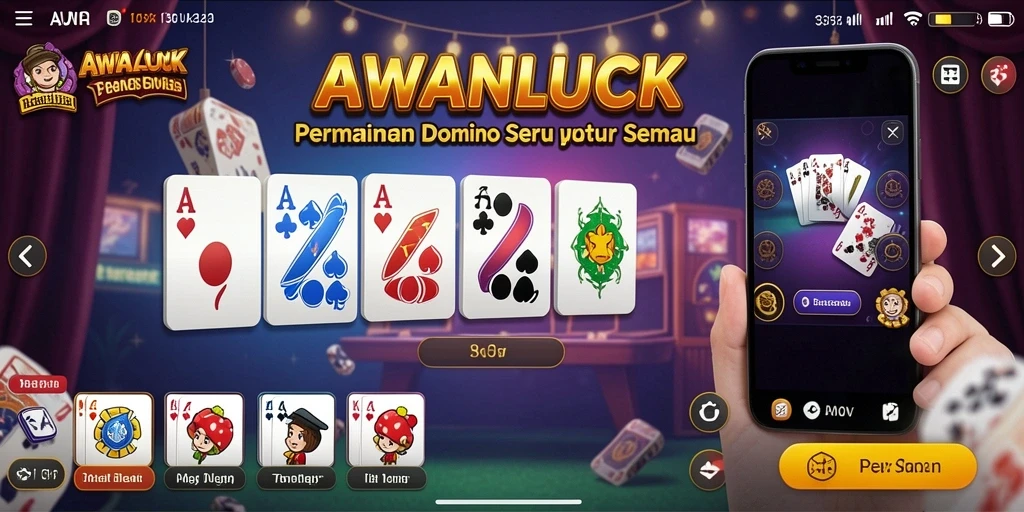 Tampilan gameplay domino yang seru dan interaktif di AWANLUCK.