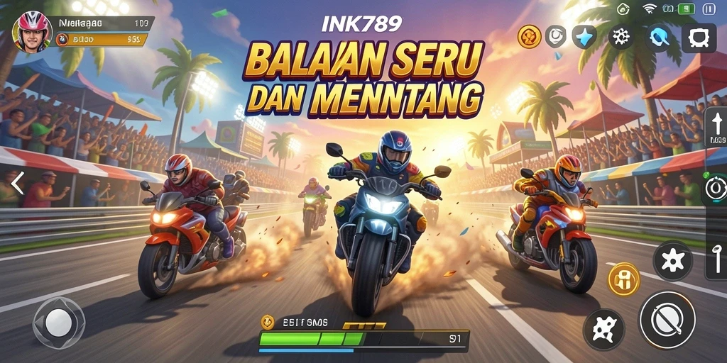 Screenshot dari gameplay INK789 yang menunjukkan balapan seru dan grafik menakjubkan.