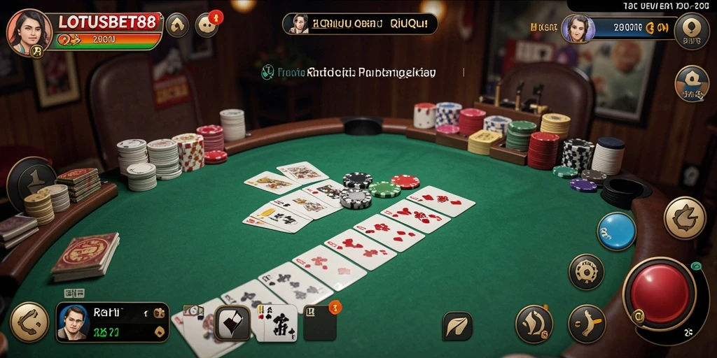 Screenshot permainan LOTUSBET88 menampilkan aksi seru QiuQiu.