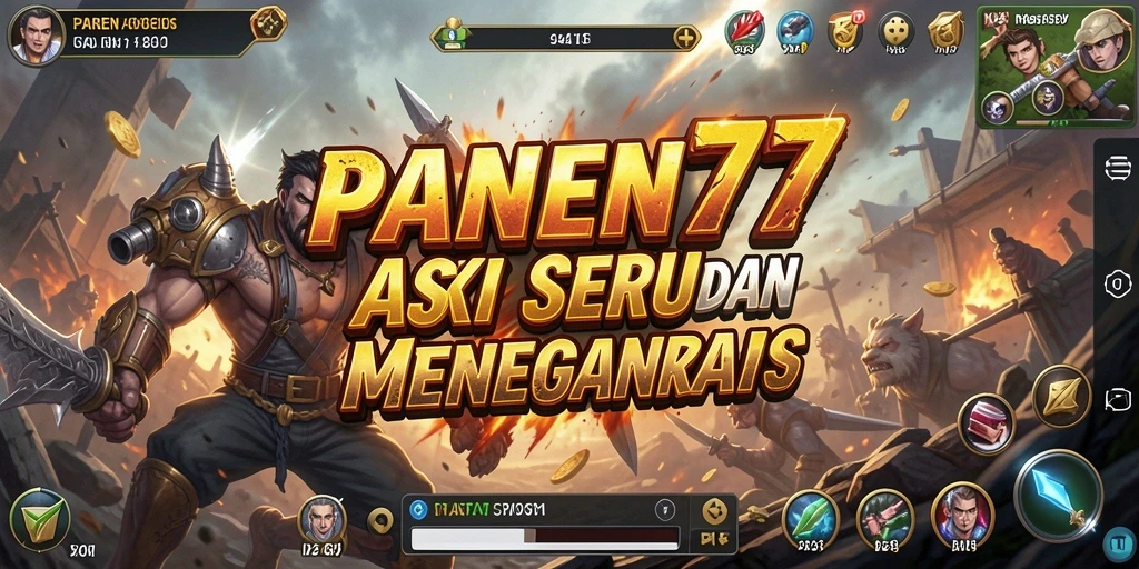 Tampilan gameplay aksi menegangkan dari PANEN77.