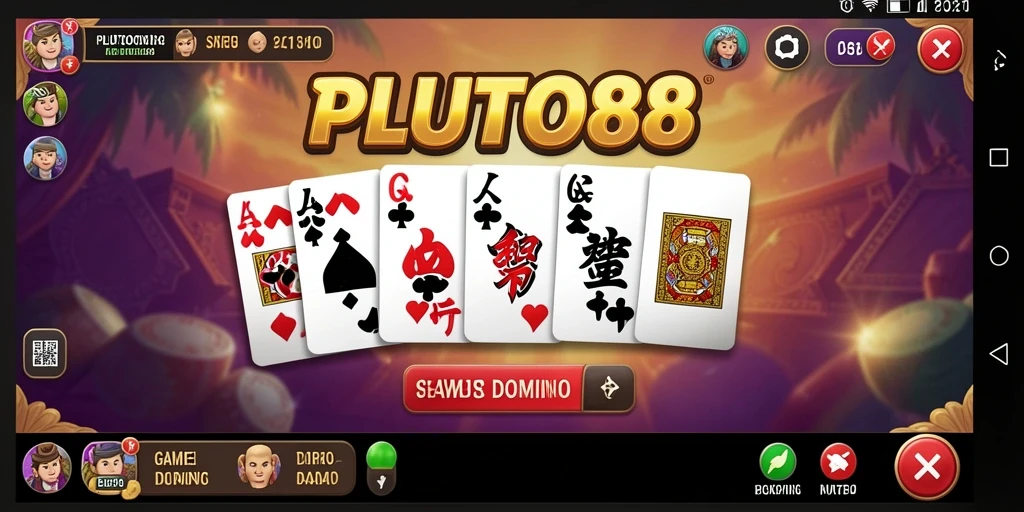 Tampilan gameplay menarik dari PLUTO88 dalam permainan Domino.